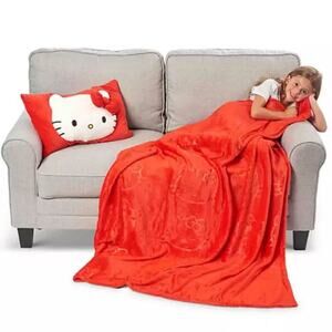 Hello Kitty Silk touch Pillow and Blanket Set 50x60